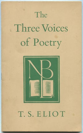 Item #554015 The Three Voices of Poetry. T. S. ELIOT