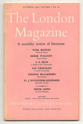 Item #554066 London Magazine - October 1960. Paul BOWLES, Theodore Roethke, Richard Eberhart,...