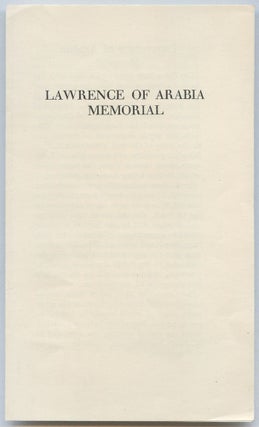 Item #554130 Lawrence of Arabia Memorial. T. E. LAWRENCE