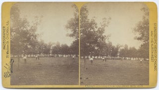 Item #554264 [Baseball stereograph card, captioned]: "Chicago Traveling Club. Delevan, Wis. 1878"...