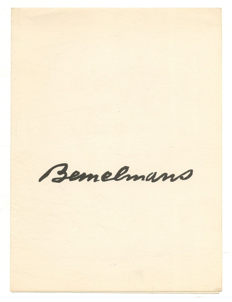Item #556306 [Exhibition program]: Bemelmans. Ludwig BEMELMANS.