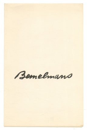 Item #556306 [Exhibition program]: Bemelmans. Ludwig BEMELMANS