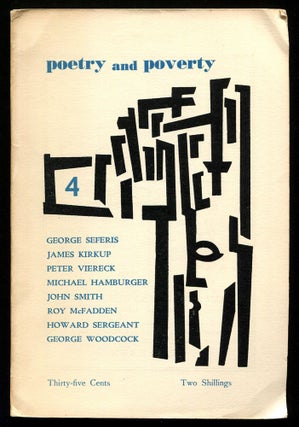 Item #557598 Poetry and Poverty – No. Four. Howard SERGEANT, Peter Viereck, Dannie Abse, George...