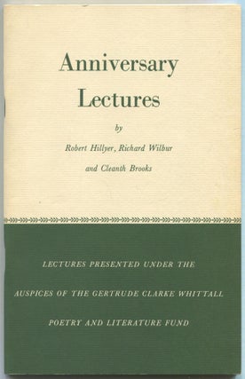 Item #558128 Anniversary Lectures, 1959: Robert Burns, Edgar Allan Poe, Alfred Edward Housman....