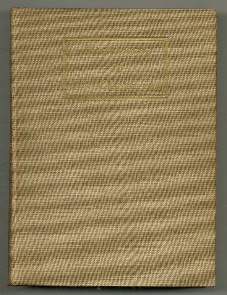 Dictionary of Bio-Chemistry and Related Subjects. William Marias MALISOFF.