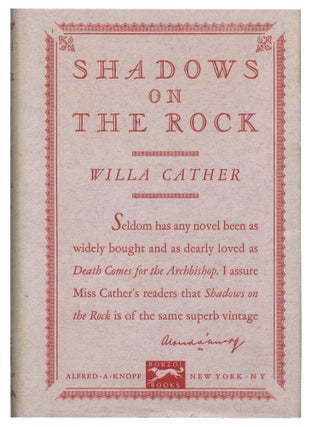 Item #559475 Shadows on the Rock. Willa CATHER