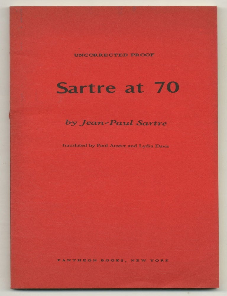 Sartre at 70. Jean-Paul SARTRE, Lydia Paul Auster.