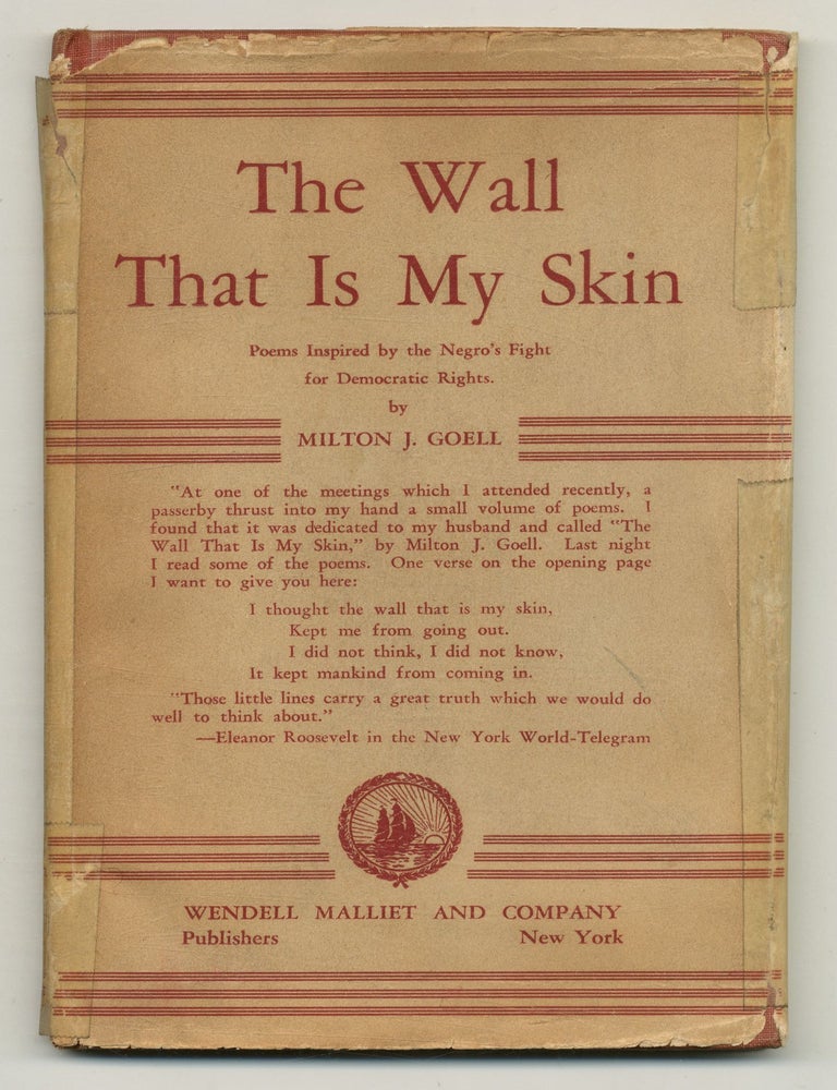 The Wall That is My Skin: Poems Inspired by the Negro's Fight for Democratic Rights. Milton J. GOELL.