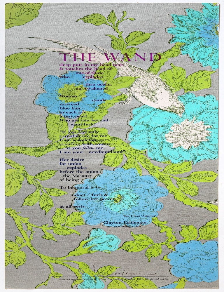 Item #562279 [Broadside]: The Wand. Clayton ESHLEMAN.