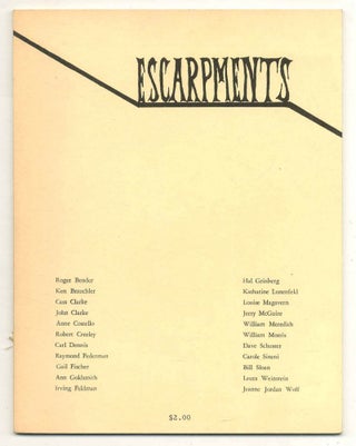 Item #562519 Escarpments – Vol. One, No. One, Spring 1980. Creeley CREELEY, Irving Feldman, Ann...