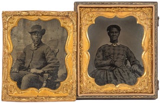 Item #563481 Two Tintypes of an African-American Couple