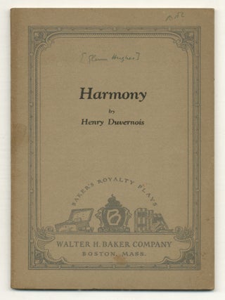 Harmony: A Comedy in One Act. Henry DUVERNOIS.