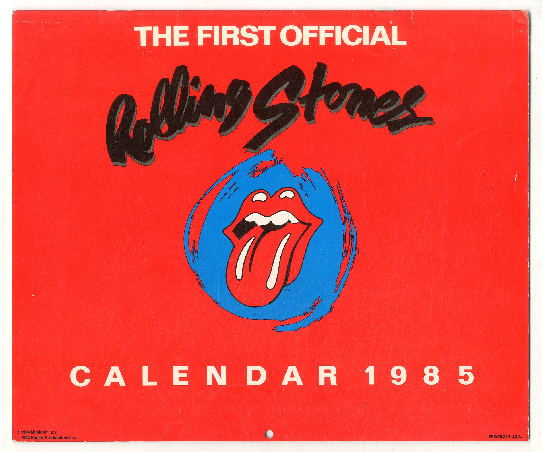 Calendar The First Official Rolling Stones Calendar 1985