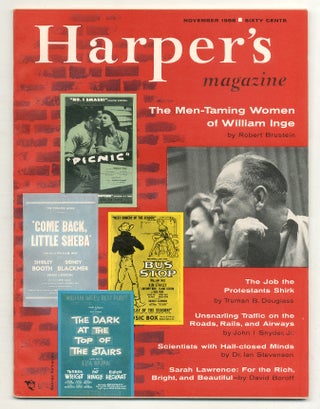 Item #565280 Harper’s Magazine – Vol. 217, No. 1302, November 1958. William INGE, Ted Hughes,...
