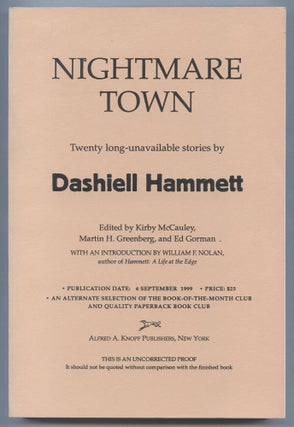 Item #565289 Nightmare Town: Stories. Dashiell HAMMETT