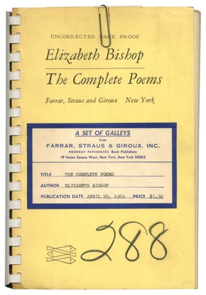 Item #565530 The Complete Poems. Elizabeth BISHOP