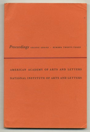 Item #565618 Proceedings of the American Academy of Arts and Letters and the National Institute...