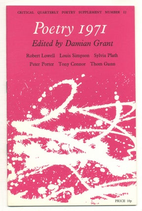 Item #565619 Poetry 1971. Sylvia PLATH, Peter Porter, Tony Connor, Louis Simpson, Thom Gunn,...