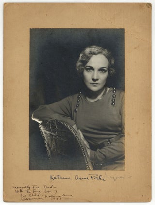 Item #566260 Signed Photographic Portrait of Katherine Anne Porter. Katherine Anne Porter, George...