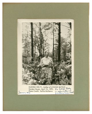 Item #566287 Inscribed Photographic Publicity Portrait of Eudora Welty. Eudora WELTY
