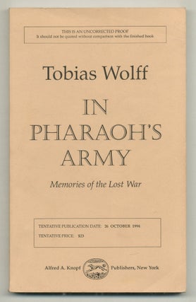 Item #567685 In Pharaoh's Army: Memories of the Lost War. Tobias WOLFF