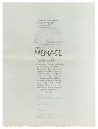 Item #568670 [Broadside prospectur]: Man Root is proud to announce the 41st title: The Menace by...