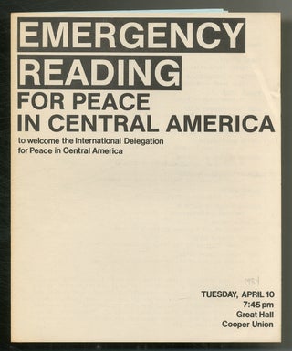 Item #571124 [Event Program]: Emergency Reading for Peace in Central America to Welcome the...