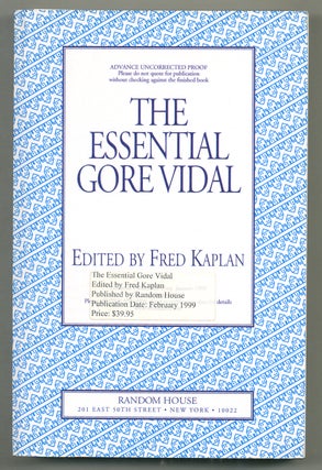 Item #571280 The Essential Gore Vidal. Gore VIDAL