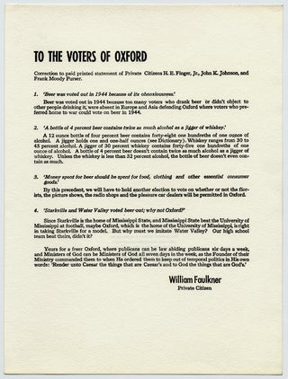 "To the Voters of Oxford"