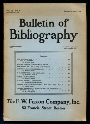 Item #572358 Bulletin of Bibliography – Vol. 21, No. 9, January-April 1956