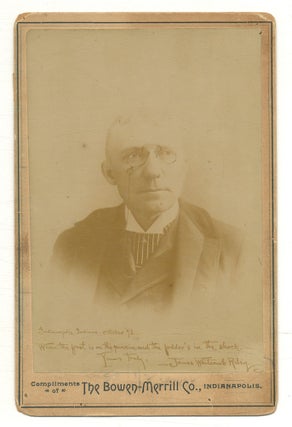Item #572419 Cabinet card photograph of James Whitcomb Riley. James Whitcomb RILEY