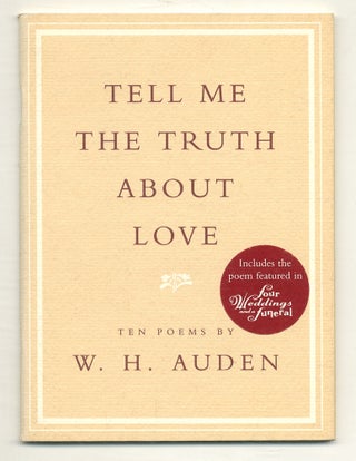 Item #572427 Tell Me the Truth About Love: Ten Poems. W. H. AUDEN