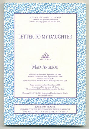 Item #572630 Letter to My Daughter. Maya ANGELOU