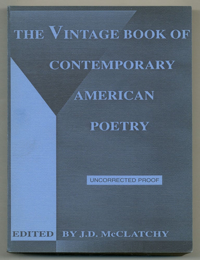 Item #572693 The Vintage Book of Contemporary American Poetry. J. D. MCCLATCHY, edited and.