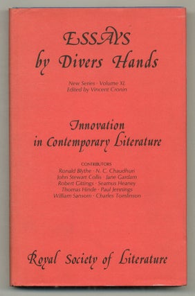 Item #572750 Essays by Divers Hands: Innovations in Contemporary Literature, being the...