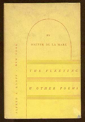 Item #57284 The Fleeting and Other Poems. Walter de la MARE.