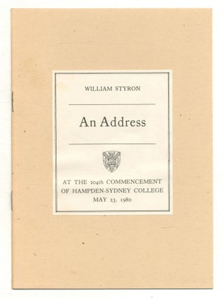 Item #574727 An Address at the 204th Commencement of Hampden-Sydney College May 23, 1980. William...