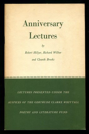 Item #575416 Anniversary Lectures, 1959: Robert Burns, Edgar Allan Poe, Alfred Edward Housman....