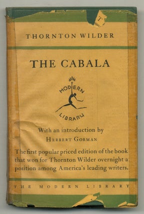 Item #575843 The Cabala (The Modern Library, 155). Thornton WILDER