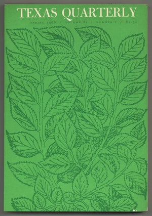 Item #577806 The Texas Quarterly – Vol. XI, No. 1, Spring 1968. James AGEE, Harry H. Ransom
