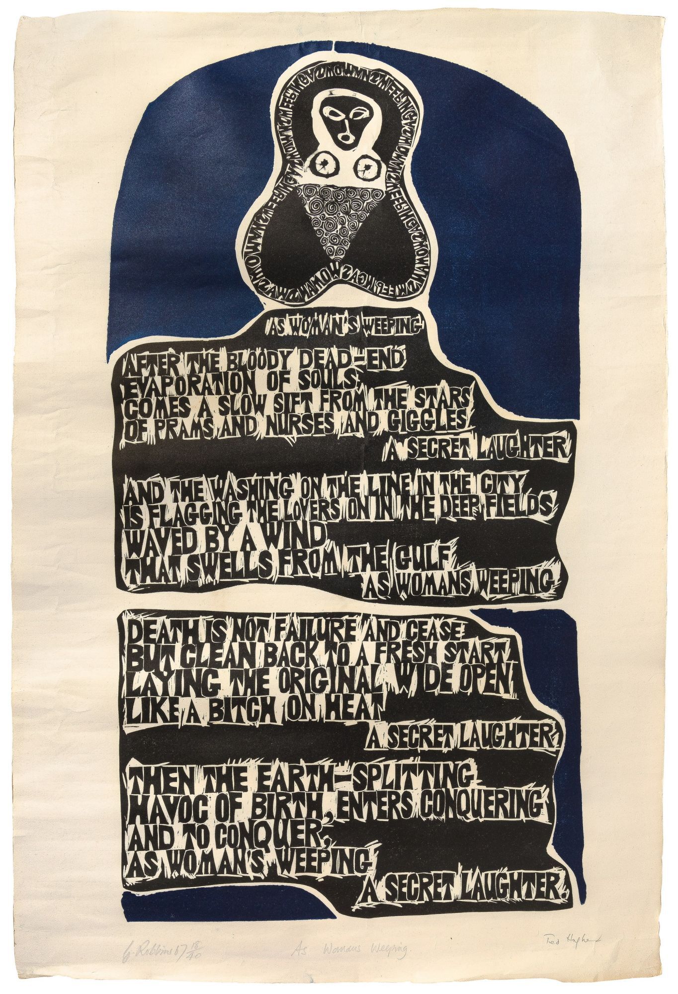 Large Broadside : As Woman's Weeping | Ted. Gavin Robbins HUGHES ...
