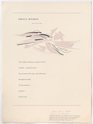 Broadside]: Small Hymns. Joyce Carol OATES.
