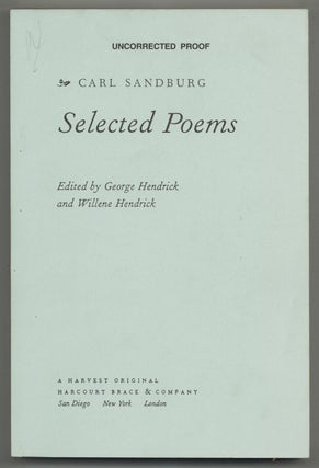 Item #579023 Carl Sandburg Selected Poems. Carl SANDBURG