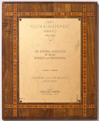 Item #579516 [Plaque]: 1963 Youth Achievement Award. National Association of Negro Business and...
