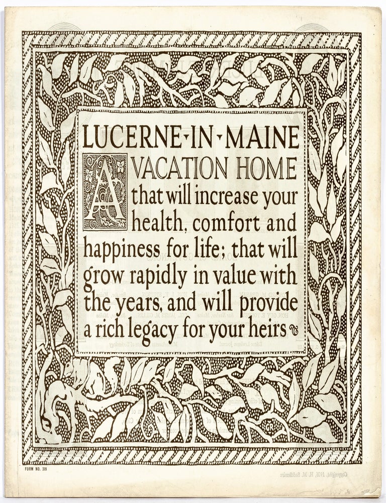 Promotional booklet]: Lucerne-in-Maine. Harold M. SADDLEMIRE.