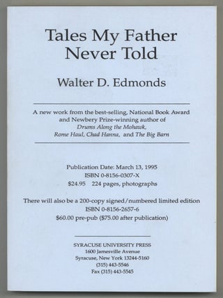Item #580018 Tales My Father Never Told. Walter D. EDMONDS