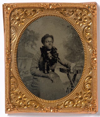 Item #580464 [Ambrotype]: Sixth Plate Portrait of a Well-Dressed Black Woman
