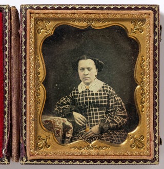 Item #580486 [Daguerreotype]: Quarter Plate Portrait of a Young Woman Festooned with Gold Nugget...