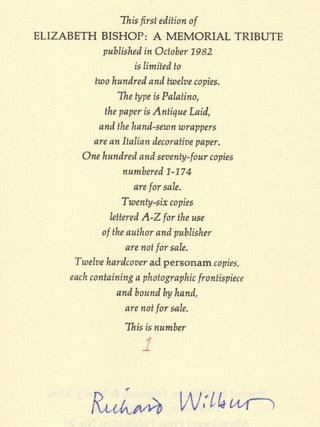 Elizabeth Bishop: A Memorial Tribute
