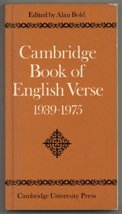 Item #580757 Cambridge Book of English Verse 1939-1975. Sylvia PLATH, Robert Graves, Dylan...